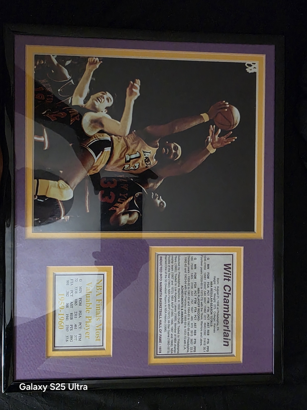 Framed Sports Memorabilia LOS ANGELES LAKERS/ DETROIT PISTONS  Wall Art  $100 🤩
